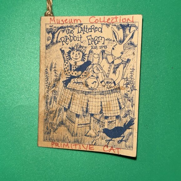 Folk Art Primitive Cat Cloth Doll 16”  Tattered Rabbit Primitive Handmade - Picture 5 of 10